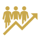 People rising on an upward arrow