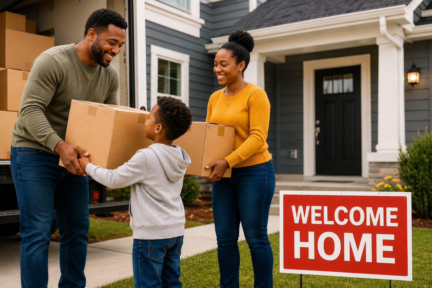 Family moving into stable housing